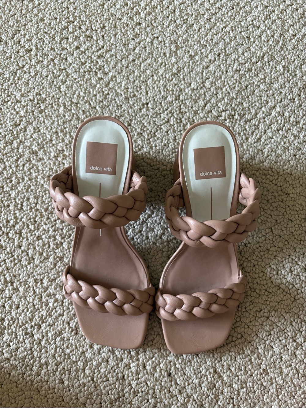 Dolce Vita Mauve Braided Double-Strap Slide Sandals